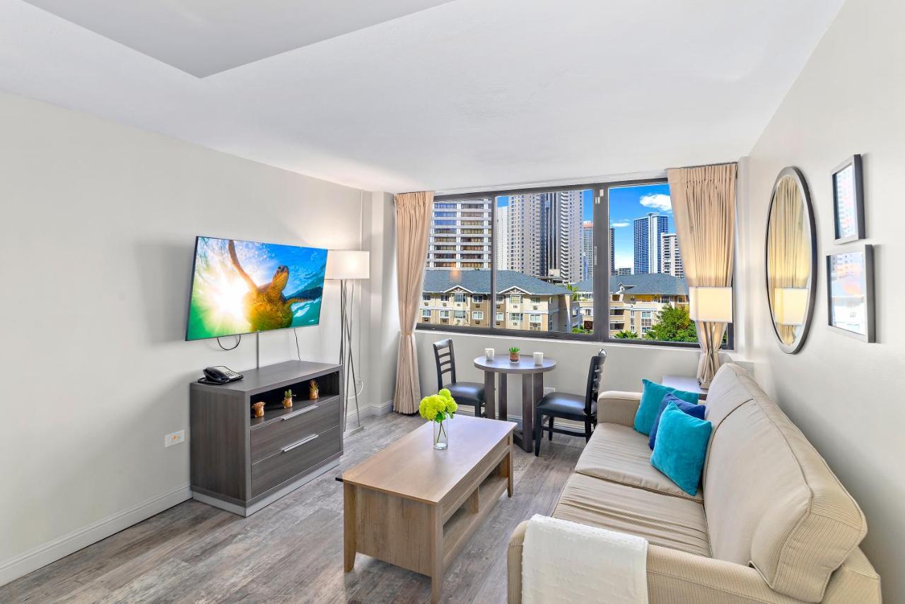 Renovated With City View At Aqua Palms Waikiki Honolulu Exteriér fotografie
